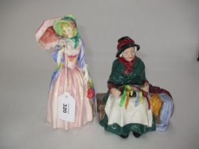 Two Royal Doulton Figures, Miss Demure HN1402, Silks & Ribbons HN2017