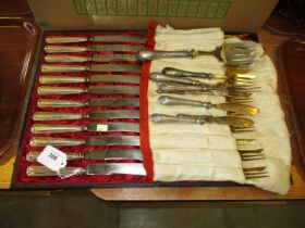 Cased Set of 12 Knives and Other Cutlery