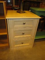 Bedside Chest of 3 Drawers, 51cm