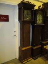 Joshua Rudd Bradford Brass and Steel Dial 8 Day Oak Longcase Clock