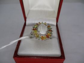Opal and Multi-Coloured Sapphire Ring