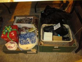 Two Boxes of Ceramics, Watches etc