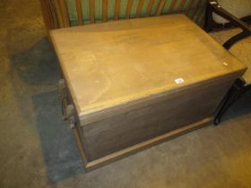 Stripped Wood Blanket Trunk Inscribed J McCaull, Boyne Inchture, NB, 82x57cm