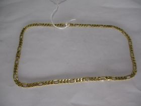 18ct Gold Flat Link Necklace, 13.8g