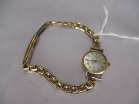 Ladies 9ct Gold Tudor Royal Watch on a Plated Bracelet, 16g total