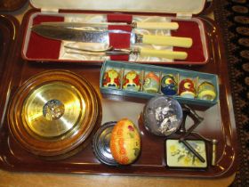 Cased Carvers, Barometer, Lacquer etc
