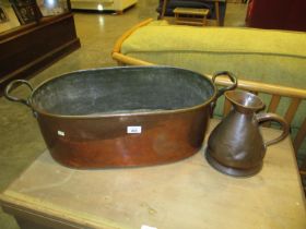 Copper Cooking Pot and a Measuring Jug