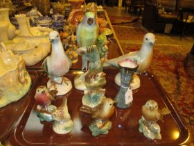 Eight Campsie Ware Birds and Vase