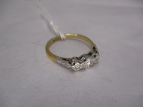 18ct Gold and Platinum 3 Stone Diamond Ring, 3.1g, Size Q