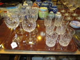 Sets of 6 Crystal Wine Goblets and Whisky Tumblers