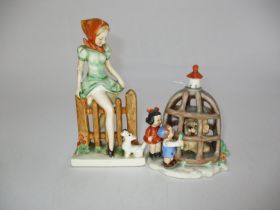 Goebel Girl with Dog and Lion Cage Group