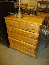 Pine Chest of 6 Drawers, 75cm