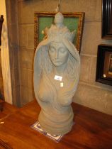 Art Nouveau Style Cast Stone Bust, 60cm