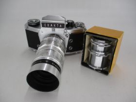 Exakta VX 1000 Camera with Meyer Optik Gorlitz 368 7879 Trioplan Lens and Case