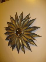 Metal Petal Frame Wall Mirror, 87cm