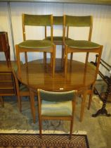 Mid 20th Century Extending Dining Table with 6 Chairs