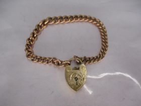 9ct Gold Padlock Bracelet, 24,3g