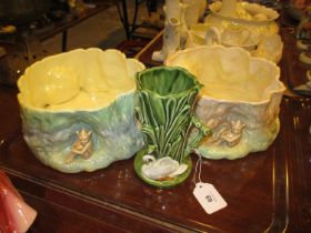 Two Sylvac Pixie Bowls and a Swan Vase