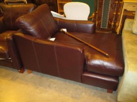 Brown Leather Chaise Longue