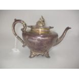 Victorian Silver Teapot, Sheffield 1858, Maker JD & S, 894g