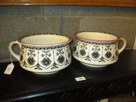 Pair of Brownfield & Sons Cyprus Pattern Chamber Pots