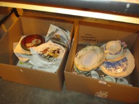 Two Boxes of Collectors Plates and Other Ceramics