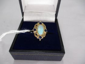 9ct Gold Opal and Sapphire Ring