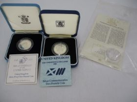 £2 Silver Coin 1986 Commonwealth Games, £2 Silver Coin 1995, 50th Anniversary of The UN, £2 Coin
