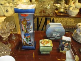 Goebel Artis Orbis Candlestand, 2 Vases and Box