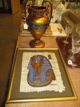 Egyptian Decorated Vase and Papyrus Picture