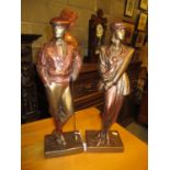 Pair of Austin Sculpture Golfer Figures, 41cm