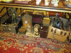 Wall Shelf, Clock, Lamps and Collectables