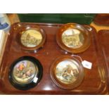 Four Prattware Pot Lids