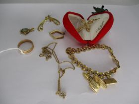 Pair of Gold Plated Cufflinks and Other Jewellery