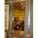 Mid 20th Century Teak Frame Mirror Shelf, 107x40cm