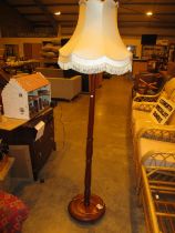 Turned Pillar Standard Lamp with Shade