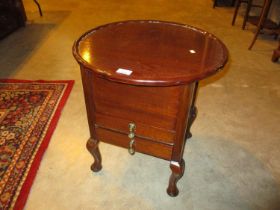 Mahogany Work Box having a Pie Crust Coffee Table Top, 50cm