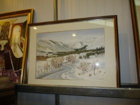 Bob Todd, Watercolour, Winter in Clova, an Oil Painting and Print