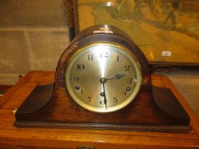 Oak Napoleon Hat Mantel Clock
