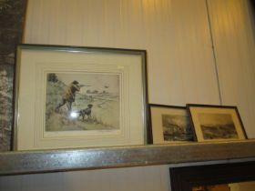 Henry Wilkinson Coloured Etching of a Game Shoot, along with Perth and Dundee Engravings