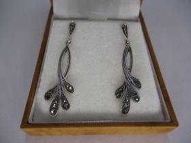 Silver and Marcasite Drop Earrings