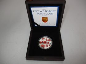 2016 Lest We Forget Poppy Coin Silver £5 No. 0266