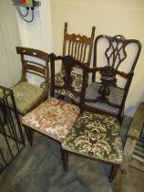 Pair of Late Victorian Bedroom Chairs and 3 Others