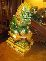 Chinese Glazed Pottery Temple Dog, 44cm high
