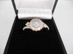 9ct Gold Diamond Large Cluster Ring