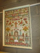 Sampler by Chrissie Chapman Aged 12 1899, 41x30cm