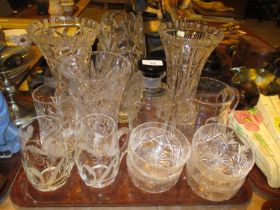 Set of 6 Crystal Sundae Dishes, Edinburgh Crystal Water Jug, Various Vases etc