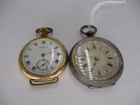 Victorian Continental Silver Ladies Watch and a Waltham Gold Plated Watch