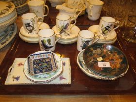 Hammersley Bird Decorated 17 Piece Coffee Set and Other Items