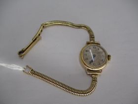 Ladies 9ct Gold Vertex Watch and a 9ct Gold Snake Bracelet, 17.8g